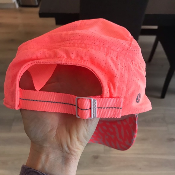 Lululemon running hat. Bright peachy pink, great condition. - Picture 5 of 6